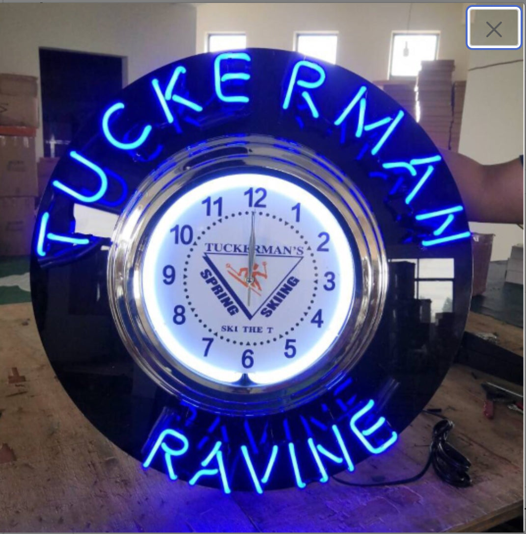 Tuckerman Ravine Neon Sign &  Neon clock