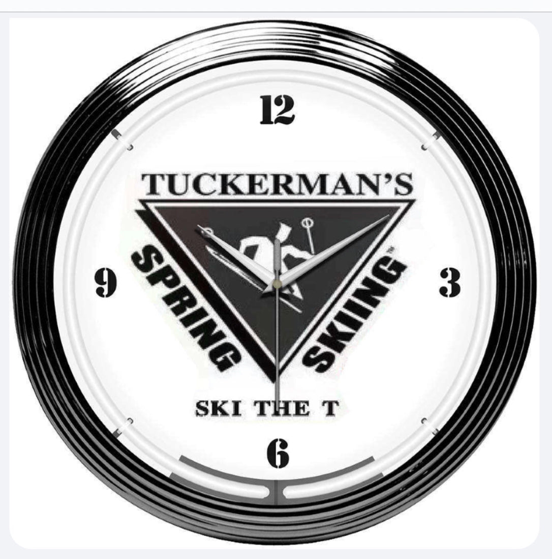 Tuckerman Ravine SKI THE T Neon clock